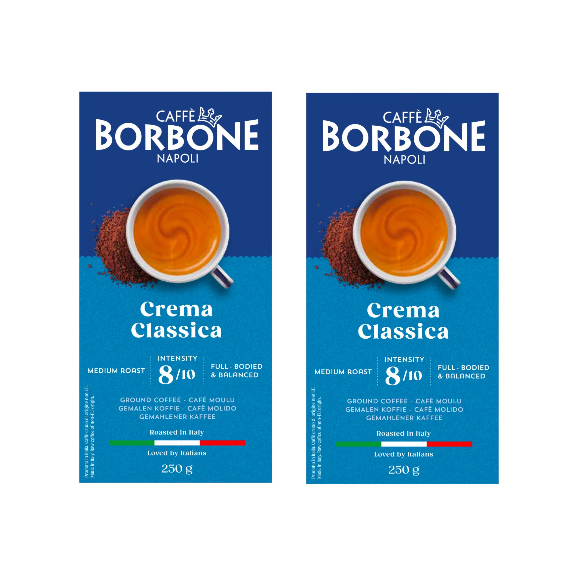 Borbone crema classica ground coffee 2 x 250g 