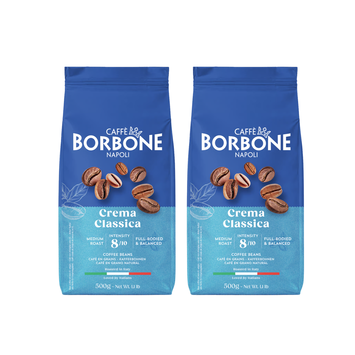 Borbone Crema Classica Coffee Beans Duo, 2×500g