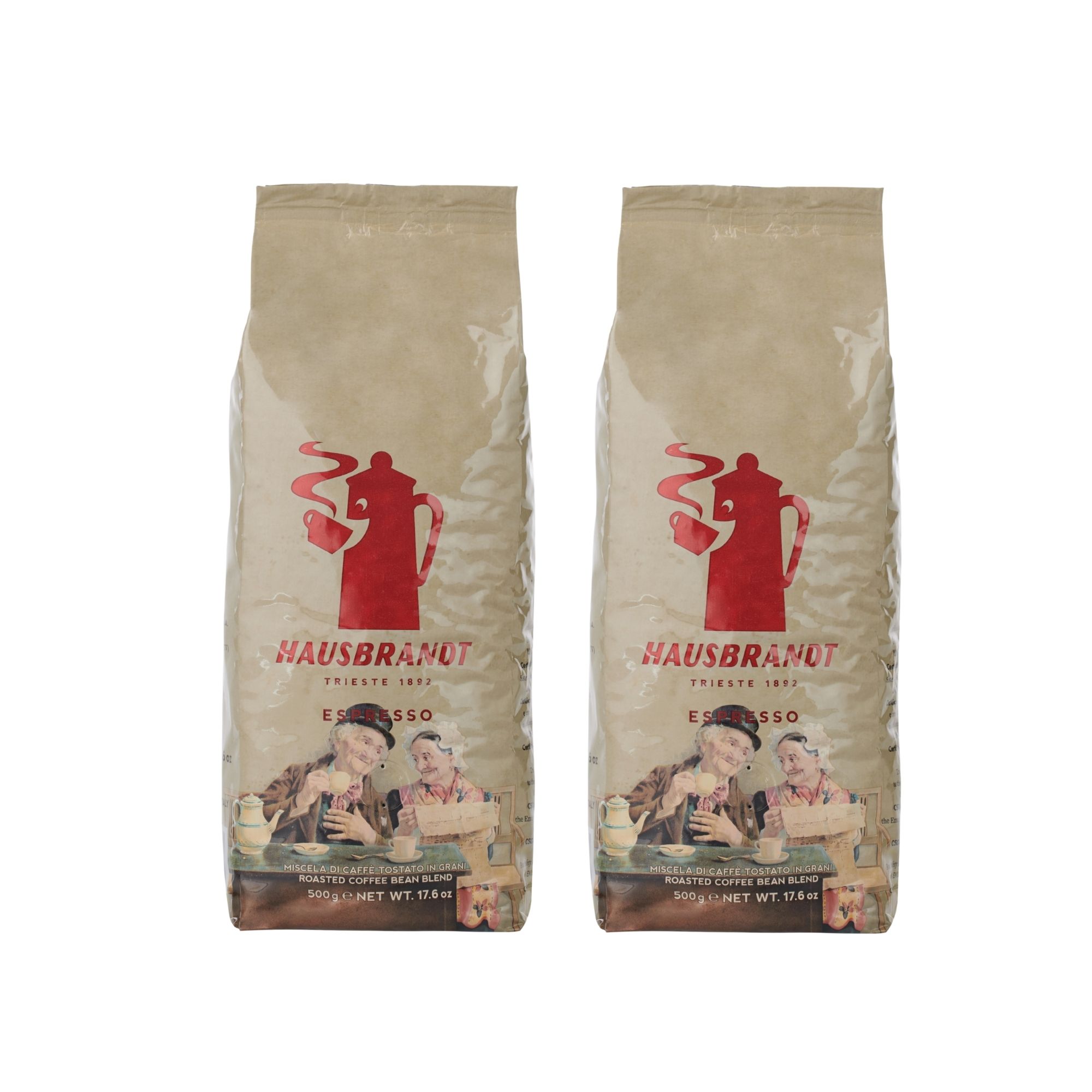 Hausbrandt Espresso Duo - Coffee Beans, 2x500g