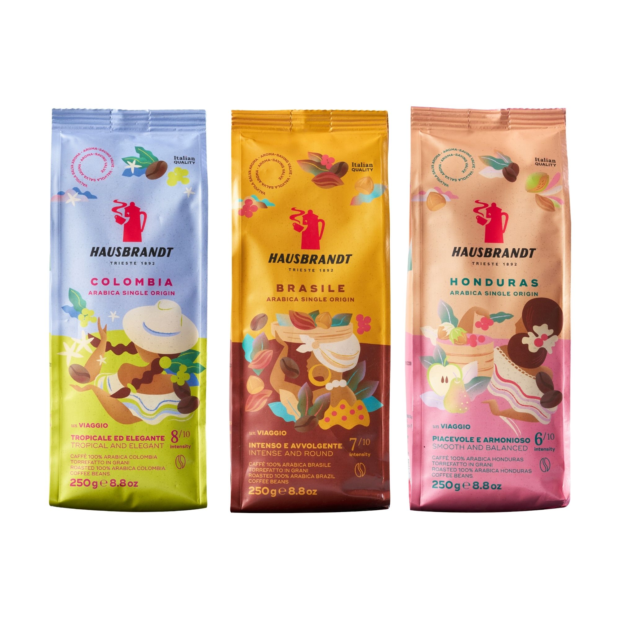 Hausbrandt Single Origin Collection, 3x250g